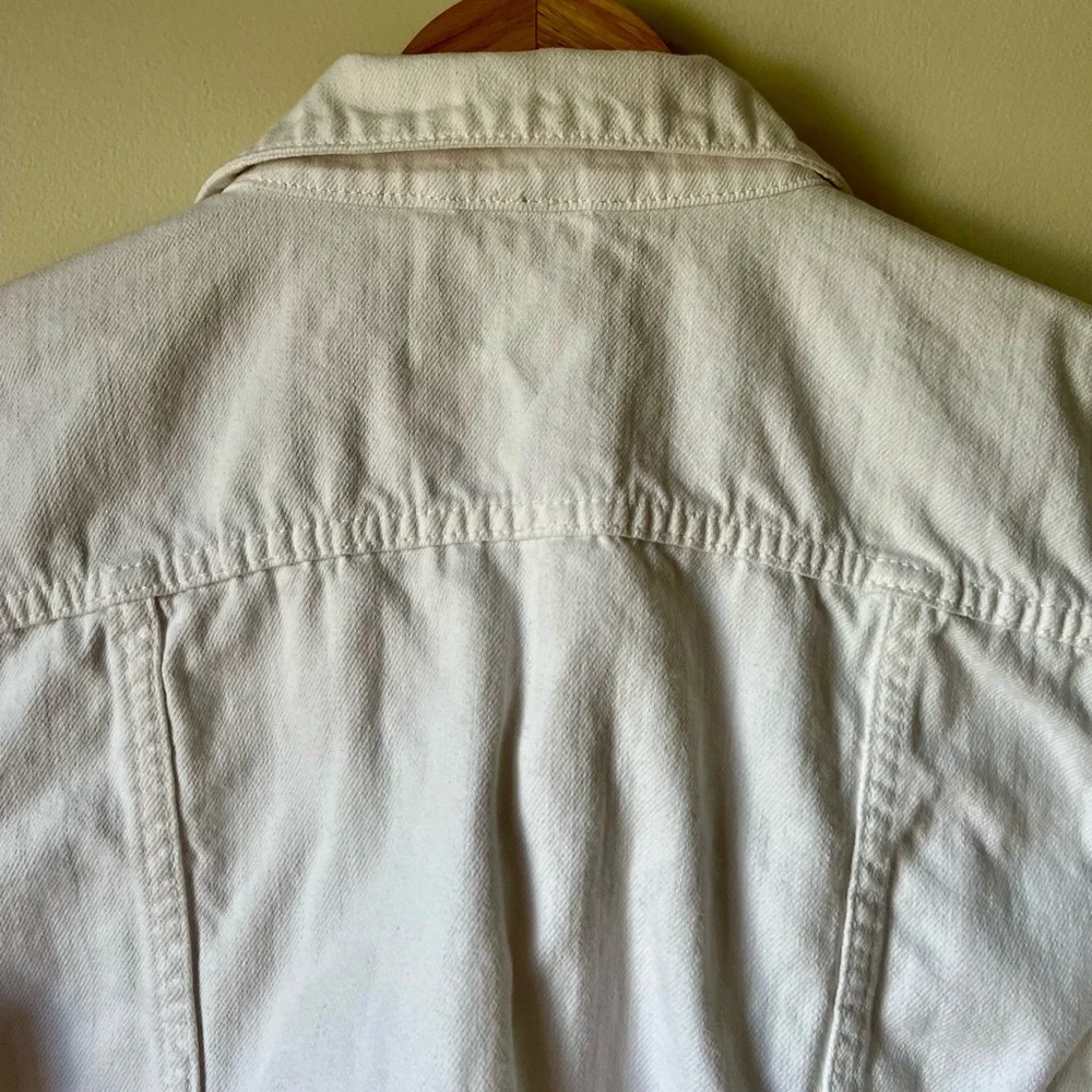 Free People Rumors Denim Jacket Optic White Size M - Picture 7 of 13